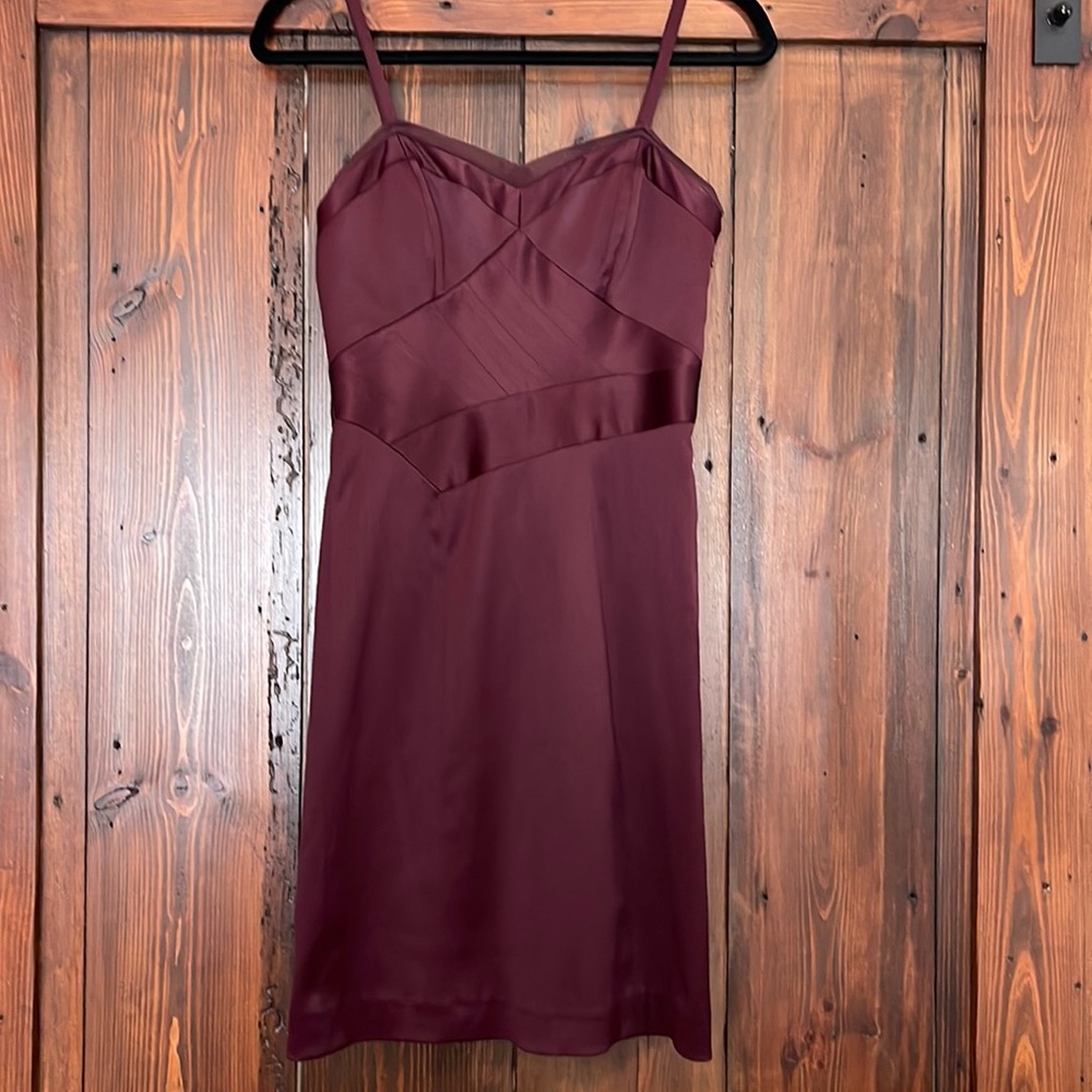 Bcbg cranberry satin dress